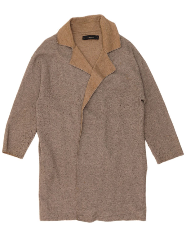 Zara Womens Oversized Overcoat UK 10 Small Grey Flecked