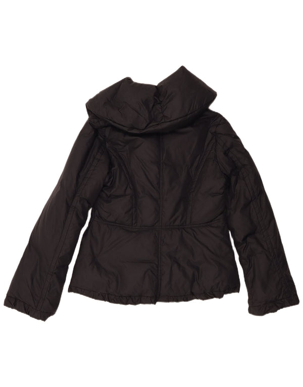Stefanel Womens Padded Jacket UK 12 Medium Black Nylon