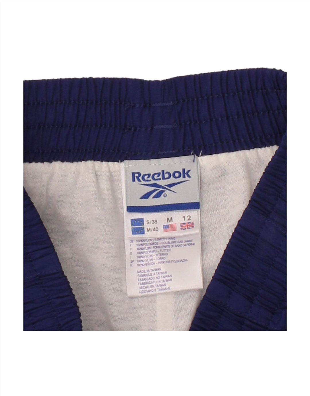 REEBOK Womens Tracksuit Trousers UK 12 Medium Navy Blue Polyester