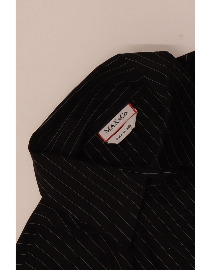 Max & Co. Womens Shirt UK 14 Medium Black Pinstripe