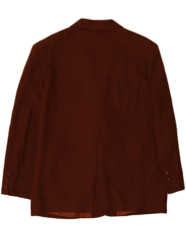 BENETTON Womens 3/4 Sleeve 3 Button Blazer Jacket IT 46 Large Brown