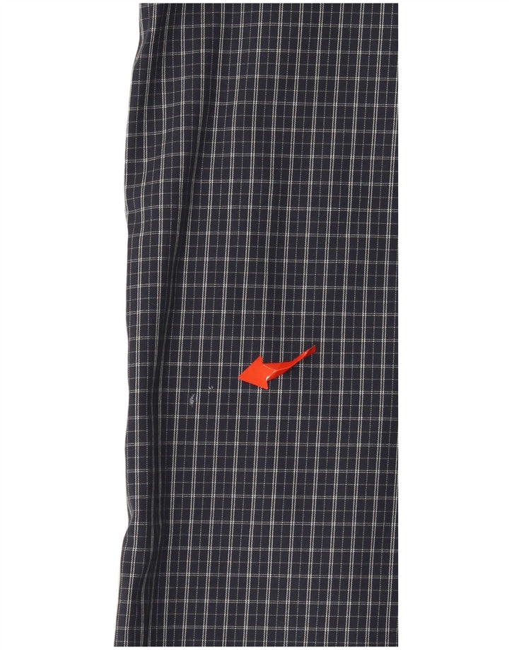 EDDIE BAUER Mens Tall Relaxed Fit Shirt Large Navy Blue Check Cotton