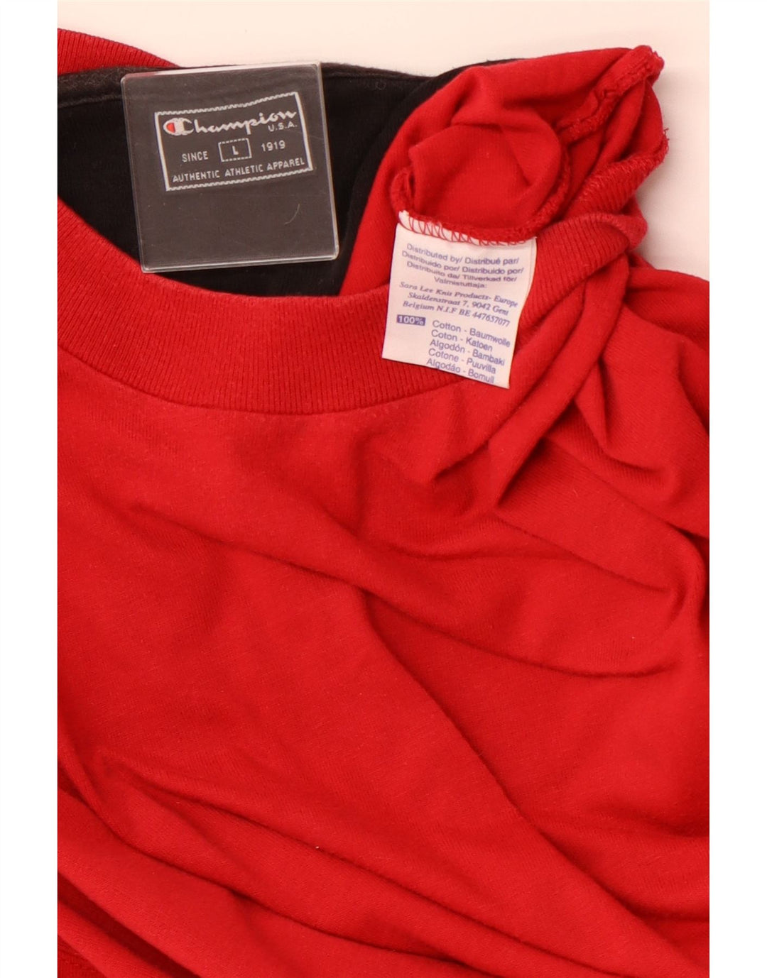 CHAMPION Mens Top Long Sleeve Large Red Cotton