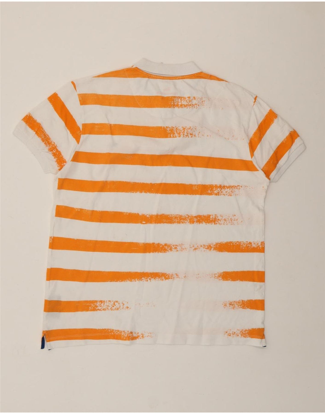 HARMONT & BLAINE Mens Narrow Fit Polo Shirt 3XL White Striped Cotton