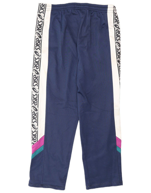 ASICS Mens Graphic Tracksuit Trousers IT 54 2XL  Navy Blue Colourblock