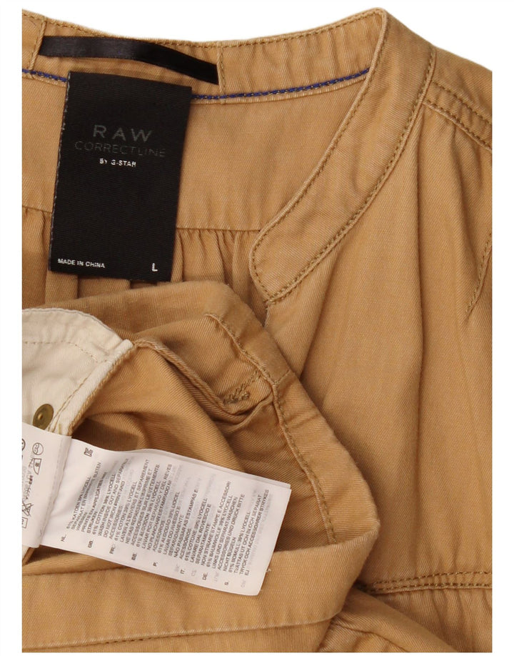 G-Star Womens Playsuit UK 14 Large Beige Cotton