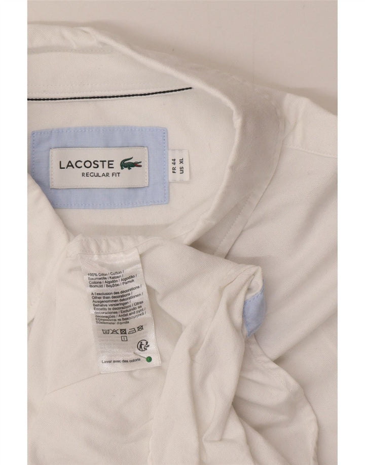 Lacoste Mens Regular Fit Shirt Size 44 XL White Cotton