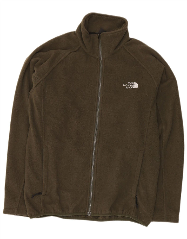 THE NORTH FACE Mens Fleece Jacket UK 36 Small Khaki Polyester