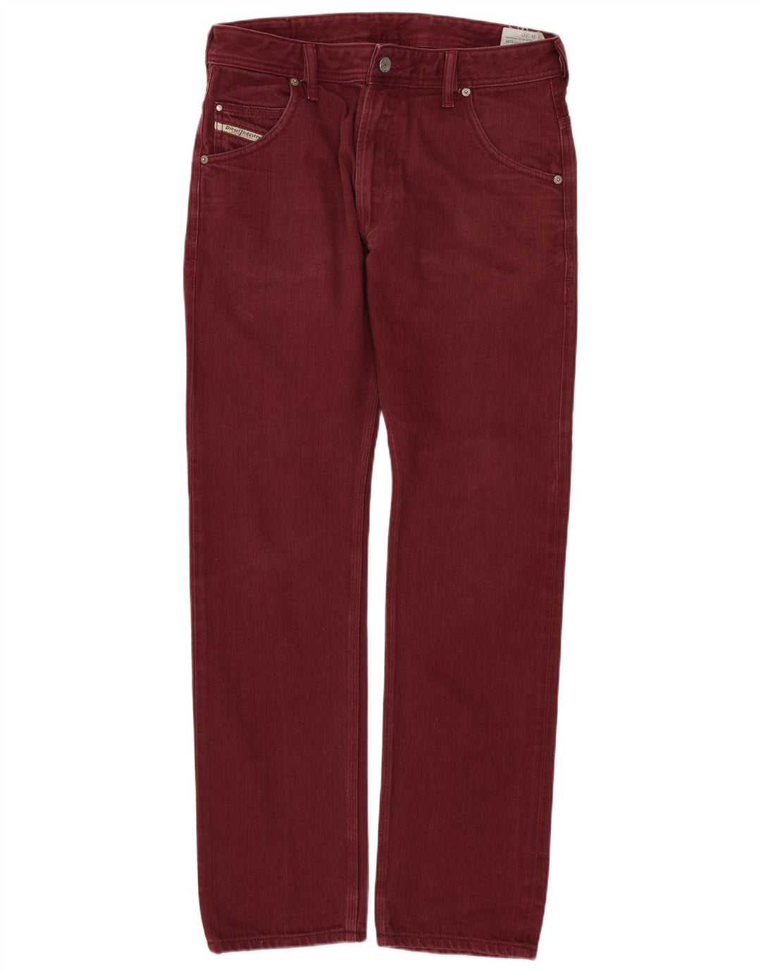 Diesel Mens Krooley Regular Slim Jeans W30 L30  Burgundy Cotton