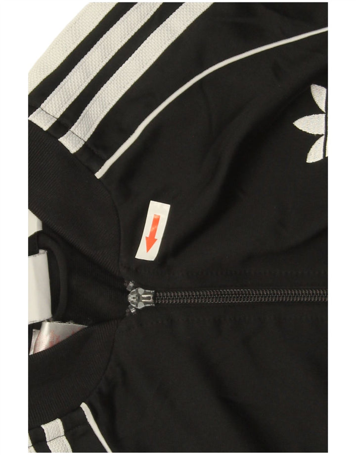 Adidas Boys Tracksuit Top Jacket 12-13 Years Black Polyester