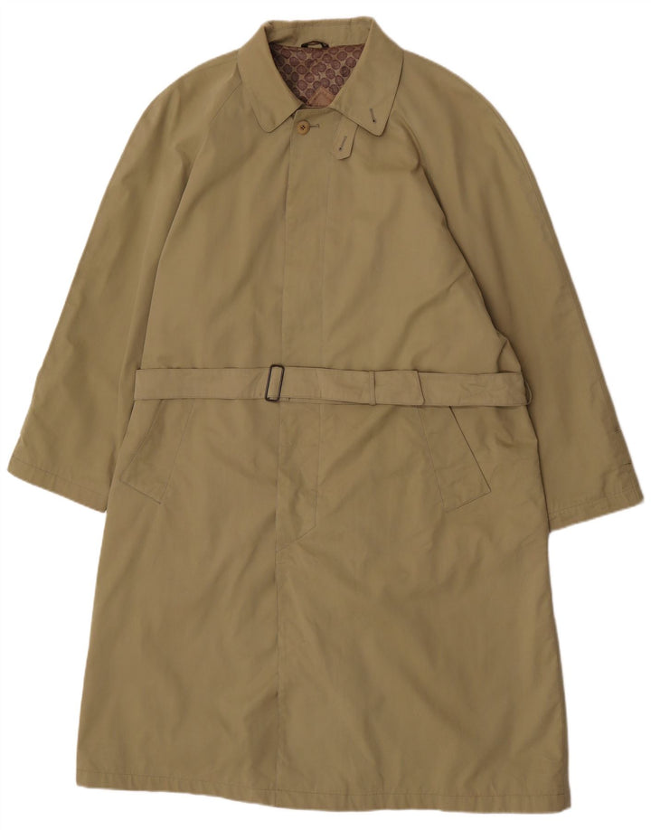 Pal Zileri Mens Overcoat IT 48 Medium Khaki Cotton
