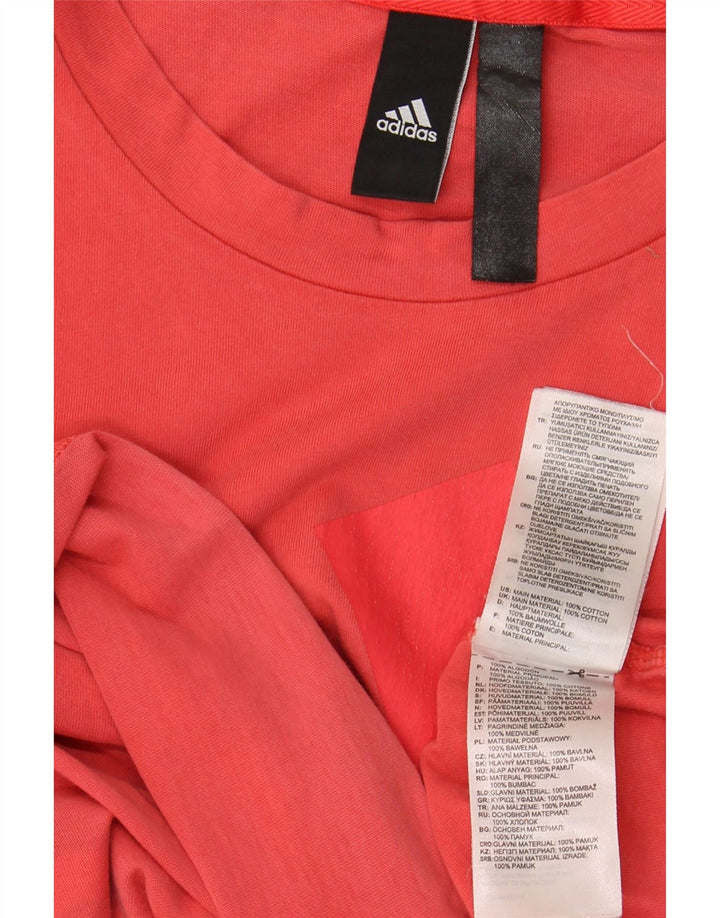 ADIDAS Womens Graphic T-Shirt Top UK 18 XL Red Cotton
