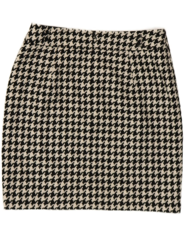 Gerry Weber Womens Pencil Skirt UK 14 Large W30  Black Houndstooth Wool