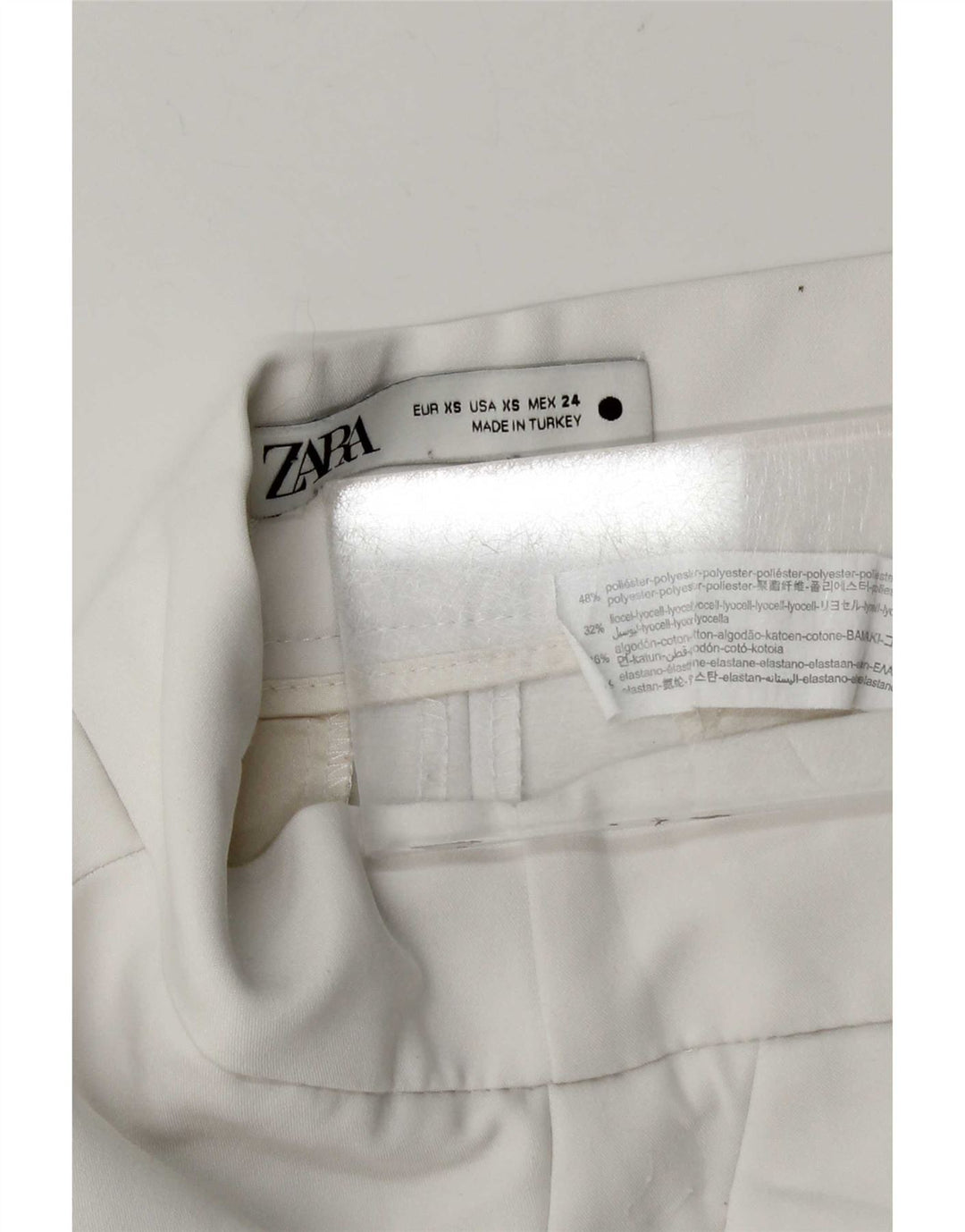 Zara Womens Chino Shorts XS W24 White Polyester