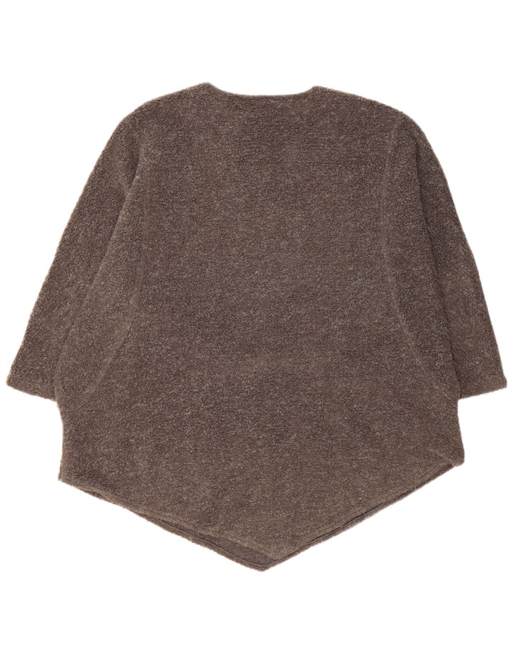 VINTAGE Womens Oversized Boat Neck Jumper Sweater UK 14 Medium Grey