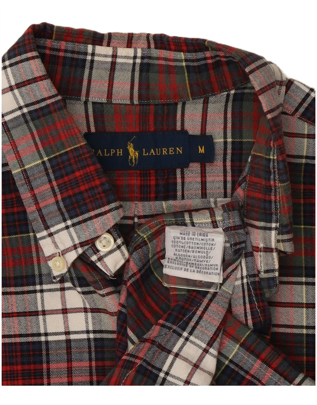 RALPH LAUREN Mens Flannel Shirt Medium Multicoloured Check Cotton