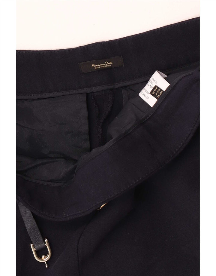 Massimo Dutti Womens Slim Suit Trousers EU 40 Medium W30 L27 Navy Blue Wool