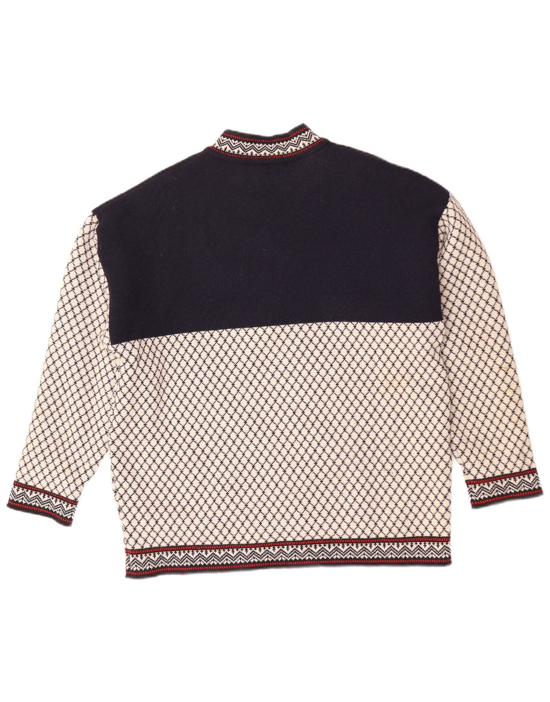 GOLFER'S Mens Crew Neck Jumper Sweater Medium Navy Blue Colourblock