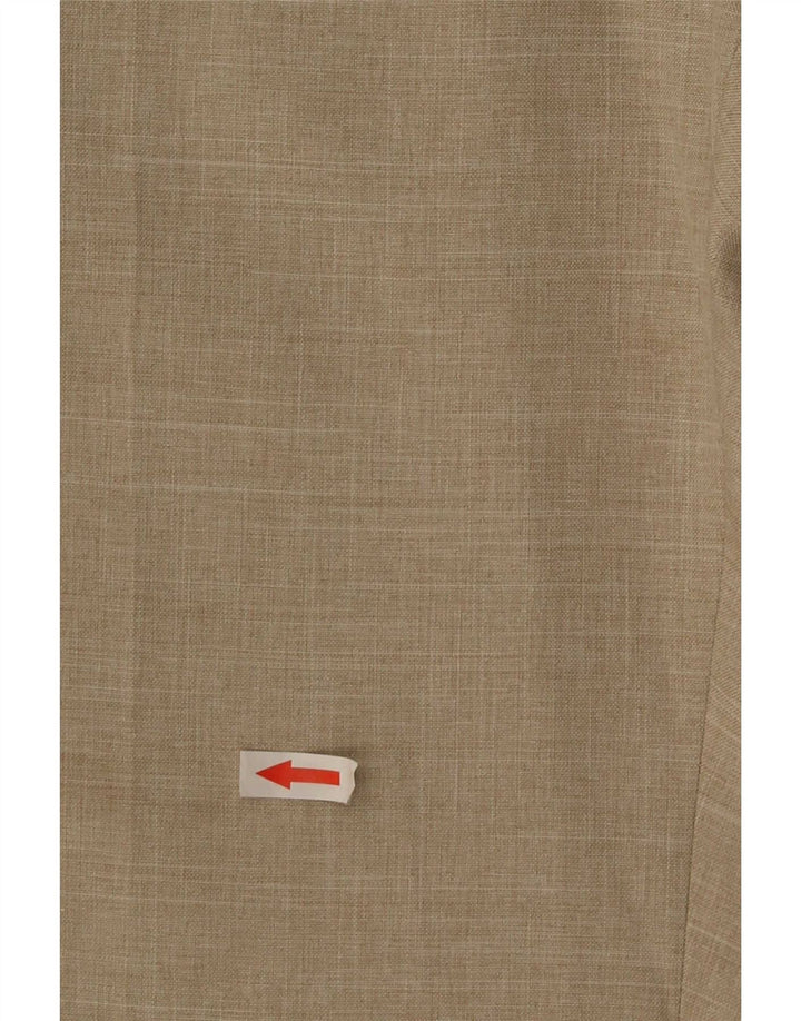 Marks & Spencer Mens Straight Suit Trousers W32 L31 Beige Polyester