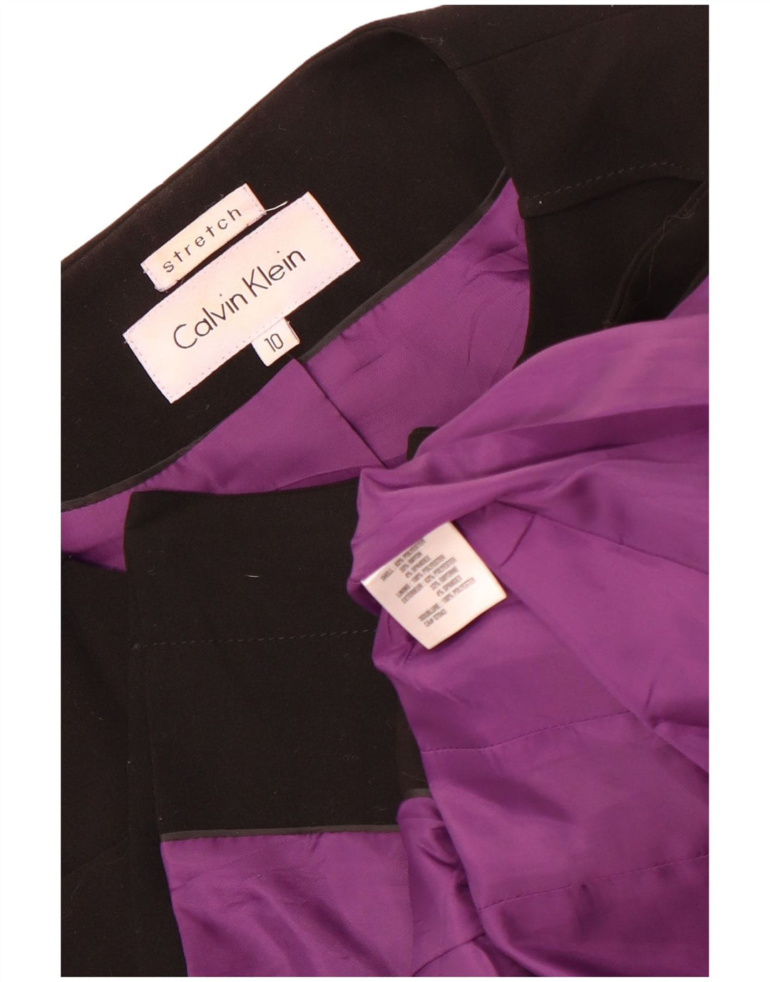 Calvin Klein Womens Blazer Jacket US 10 Large Black Polyester