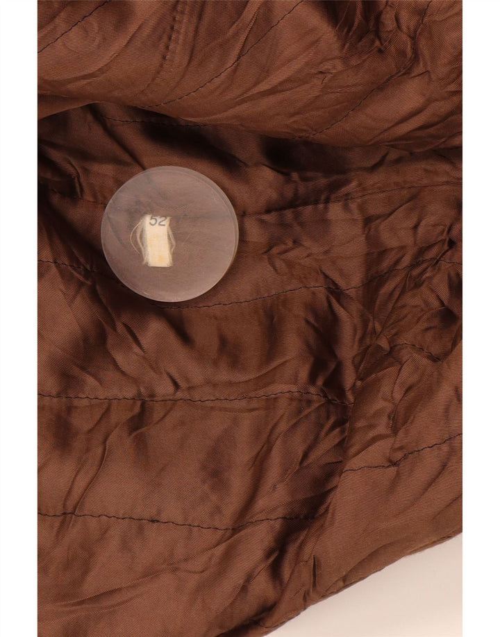 VINTAGE Mens Leather Jacket IT 52 XL Brown