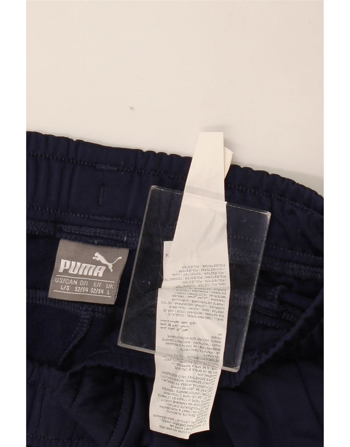 PUMA Mens Tracksuit Trousers Joggers Large  Navy Blue Polyester