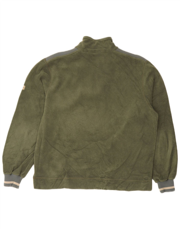 Champion Mens Zip Neck Fleece Jumper Medium Khaki Polyester