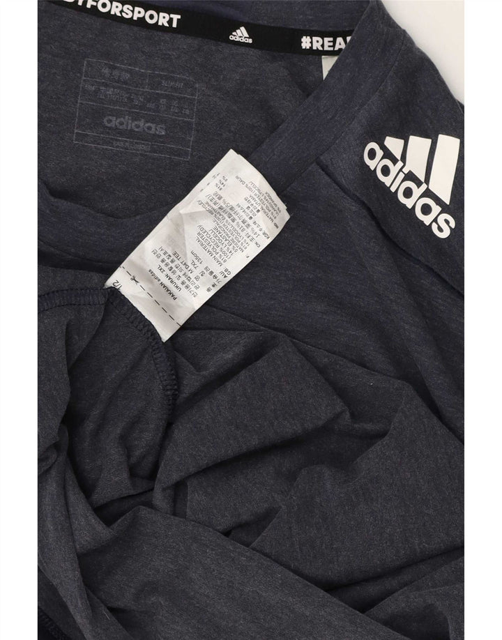 Adidas Mens T-Shirt Top 2XL Navy Blue Polyester