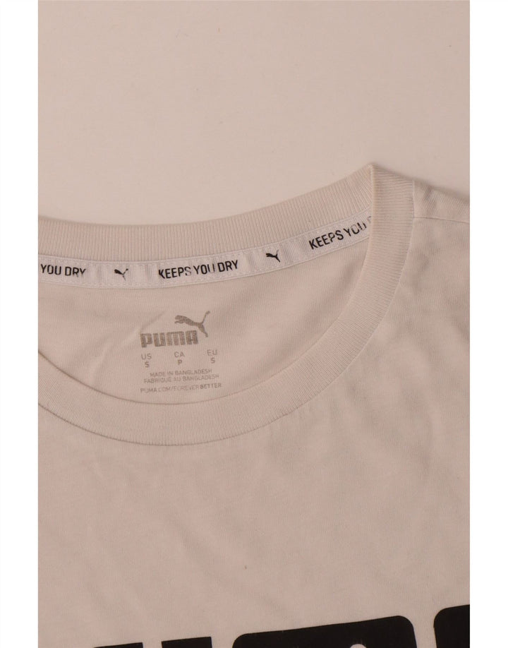 Puma Mens Graphic T-Shirt Top Small White Cotton