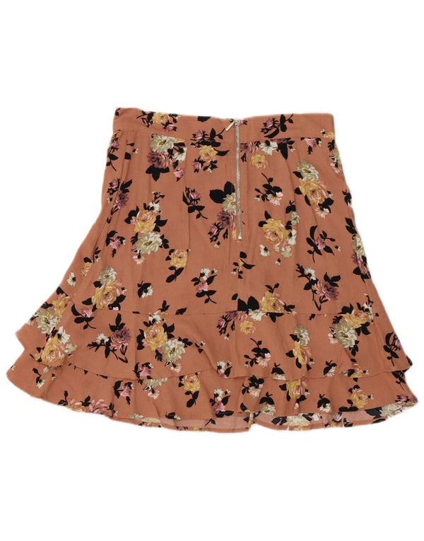 Oasis Womens Mini Skirt UK 8 Small W28 Pink Floral Viscose