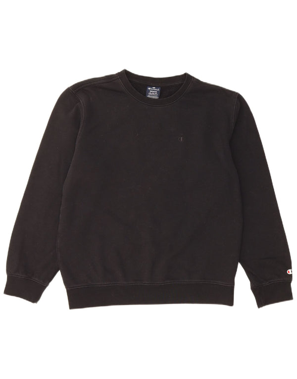 Champion Womens Sweatshirt Jumper UK 12 Medium Black Cotton