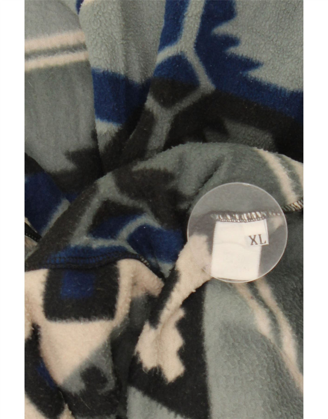 VINTAGE Mens Fleece Jacket UK 42 XL Grey Fair Isle