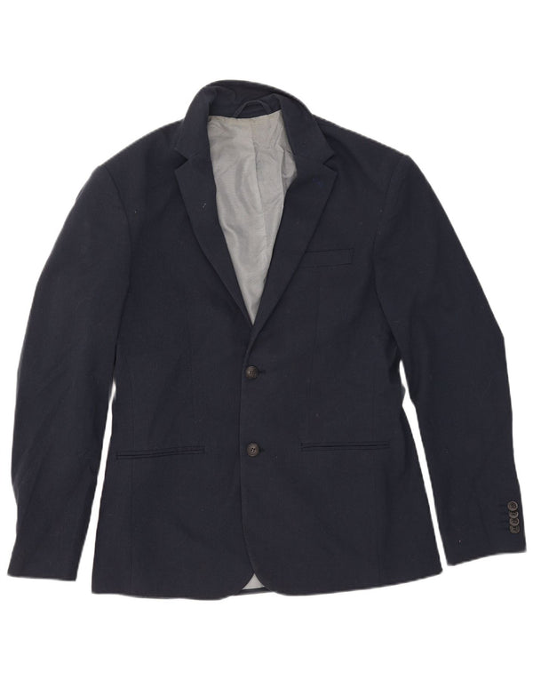 Jack & Jones Mens 2 Button Blazer Jacket IT 52 XL Navy Blue Polyester