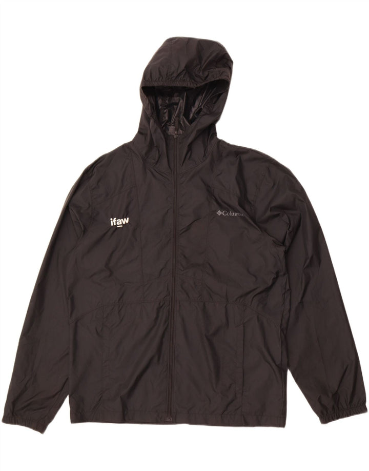 Columbia Mens Hooded Rain Jacket UK 38 Medium Black Polyester