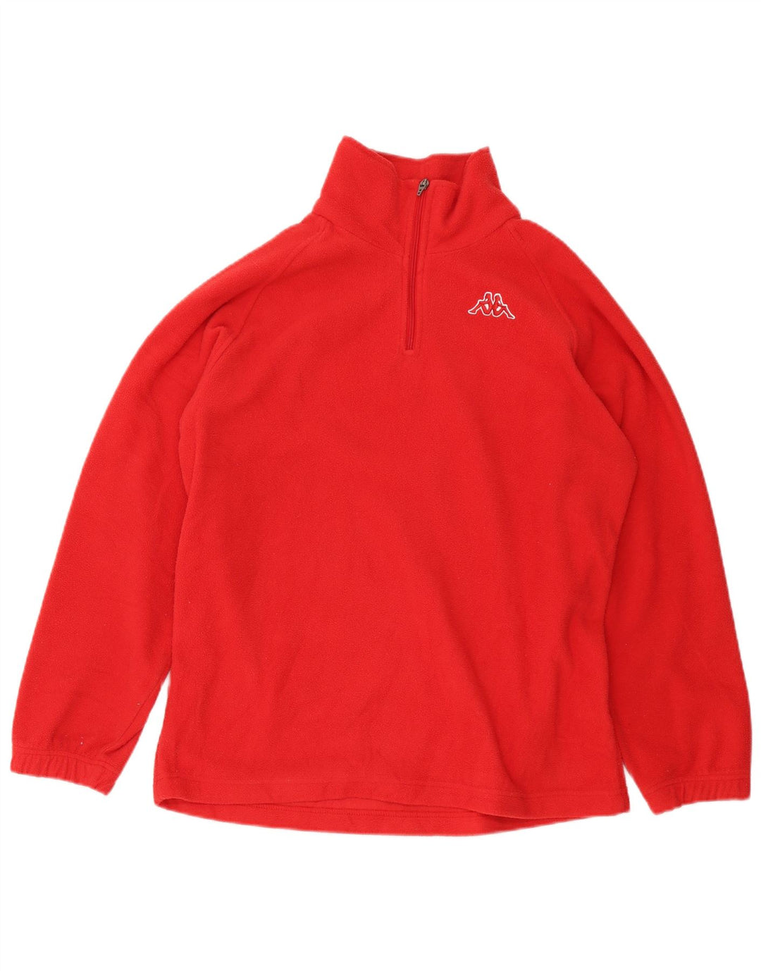 Kappa Mens Zip Neck Fleece Jumper Medium Red Polyester