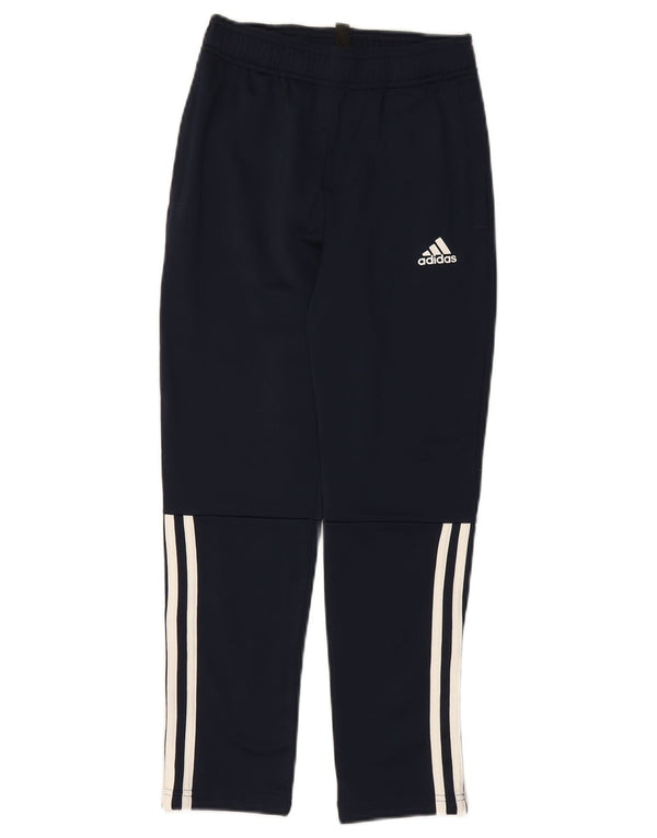 ADIDAS Boys Primegreen Tracksuit Trousers 9-10 Years  Navy Blue Polyester