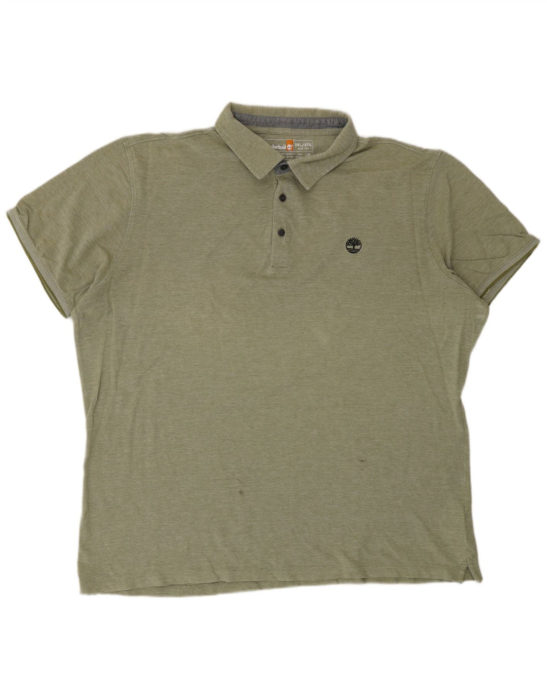 TIMBERLAND Mens Slim Fit Polo Shirt 3XL Green Cotton