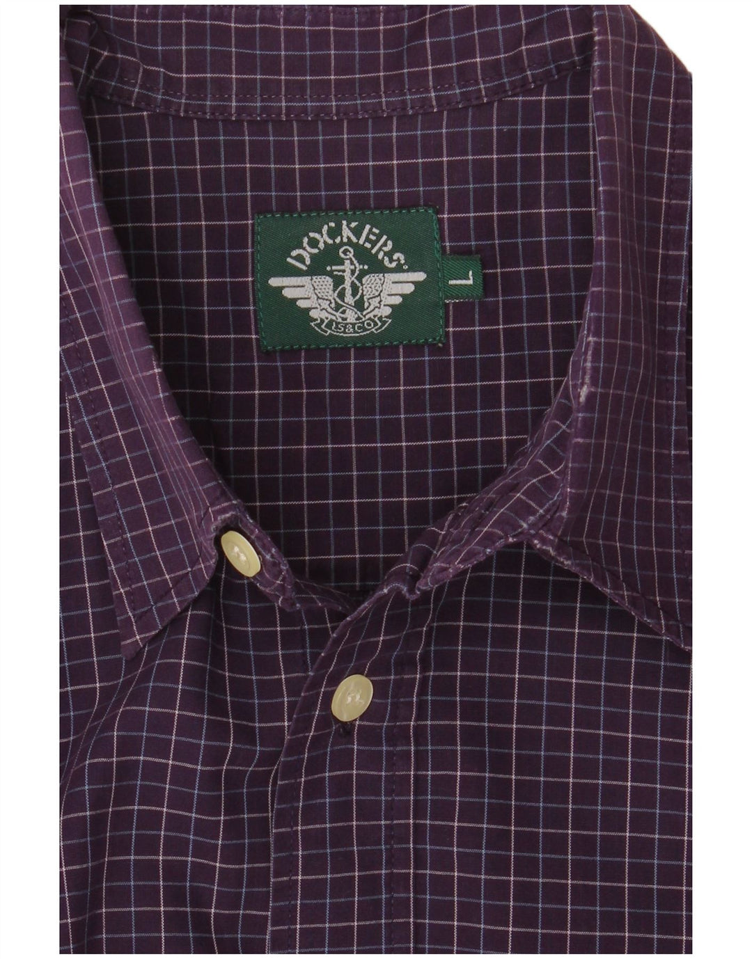 Dockers Mens Checked  Shirt Large Purple Check