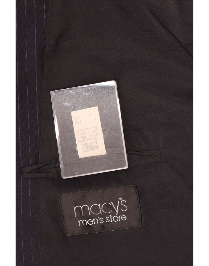 RALPH LAUREN Mens 2 Button Blazer Jacket IT 52 XL Navy Blue Pinstripe Wool