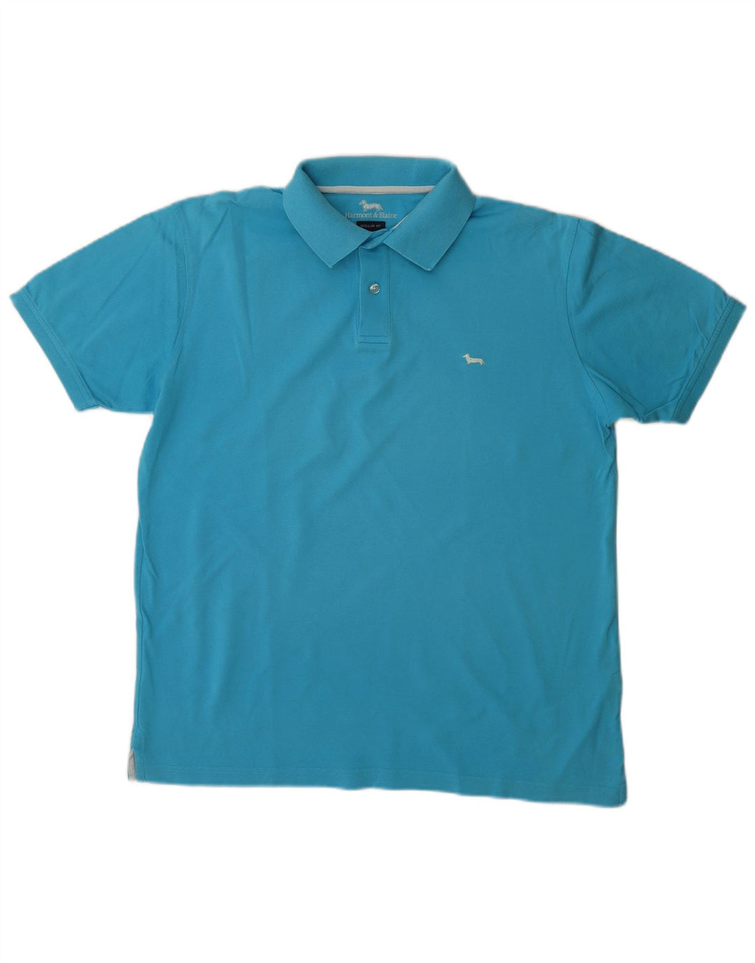 HARMONT & BLAINE Mens Regular Fit Polo Shirt Large Blue Cotton
