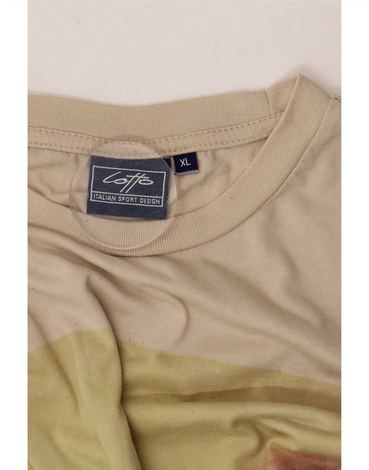 LOTTO Mens Graphic T-Shirt Top XL Beige