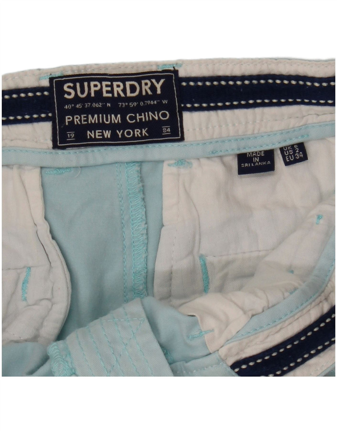 SUPERDRY Womens Chino Shorts UK 6 XS W25  Blue