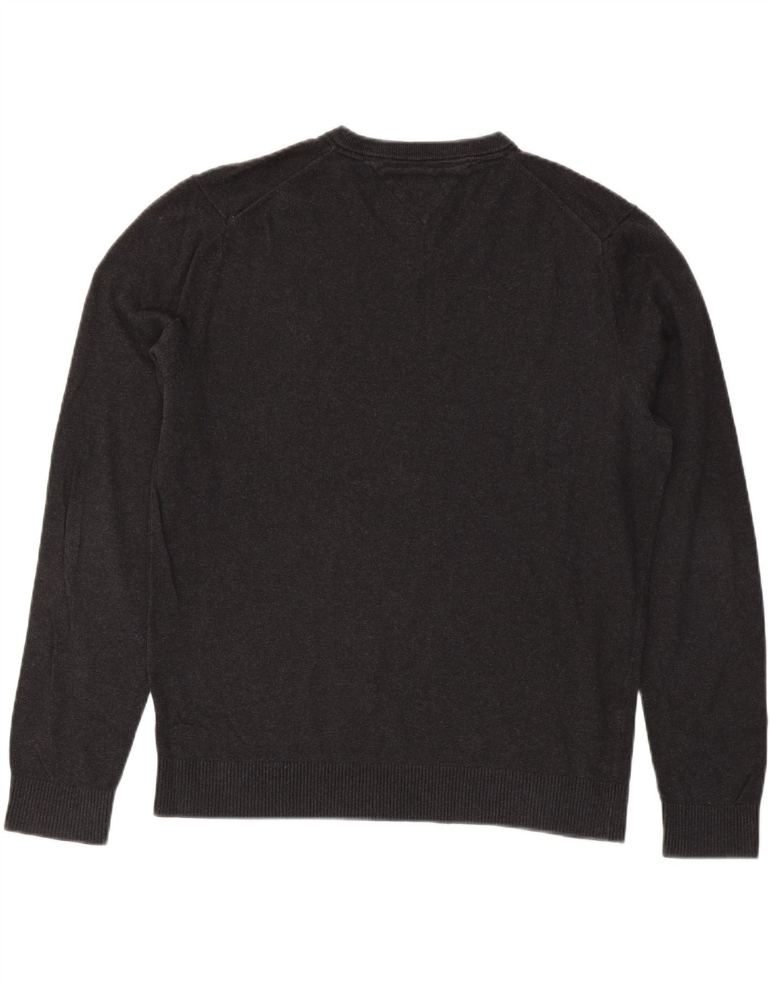 TOMMY HILFIGER Mens V-Neck Jumper Sweater XL Grey Cotton