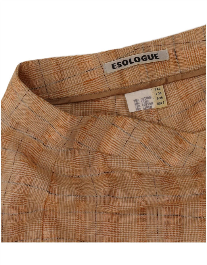 Vintage Womens Bootcut Suit Trousers IT 42 Medium W28 L34 Orange Check