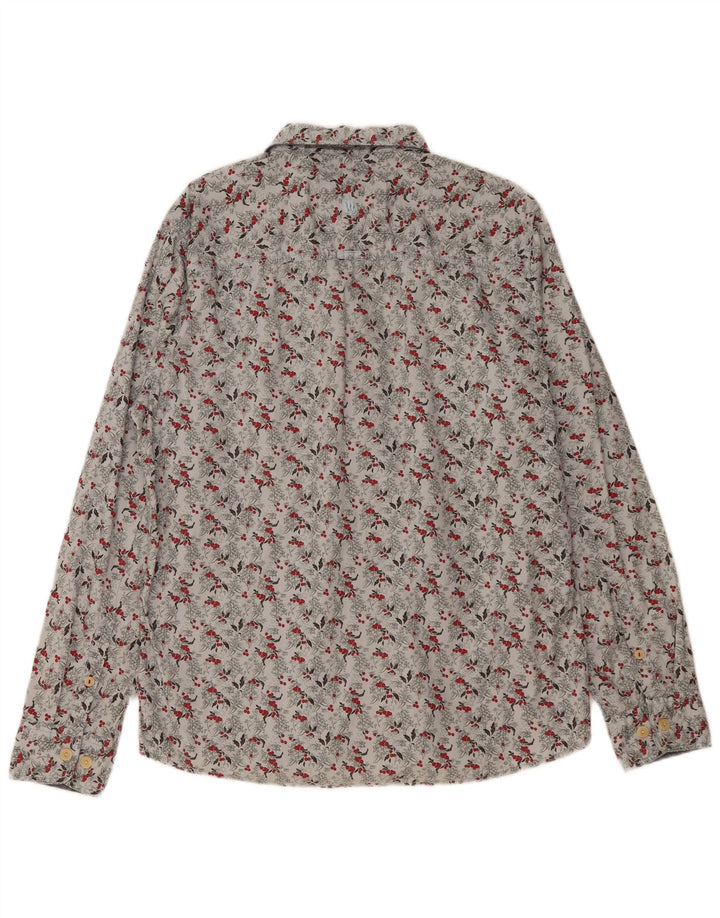 Fat Face Mens Shirt Large Grey Floral