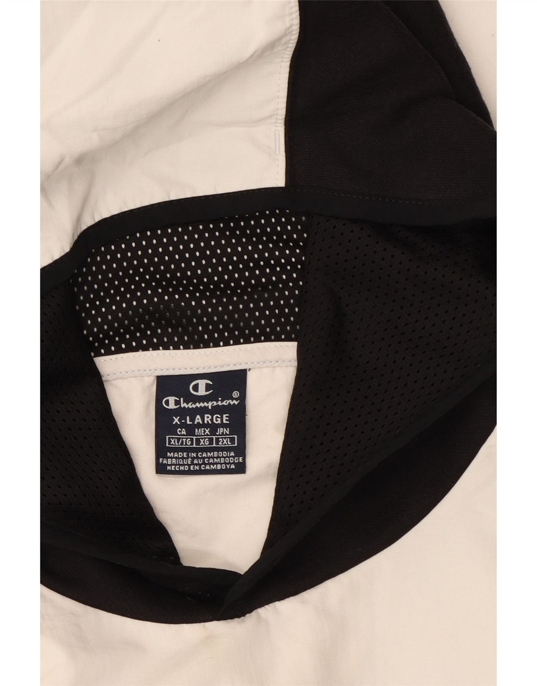 CHAMPION Mens Graphic Hoodie Jumper XL Black Colourblock