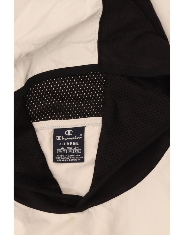 CHAMPION Mens Graphic Hoodie Jumper XL Black Colourblock