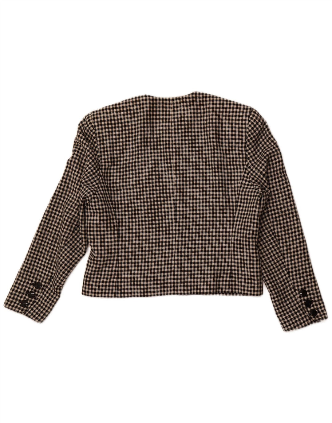 PORTARA Womens Crop 5 Button Blazer Jacket EU 38 Medium Black Check