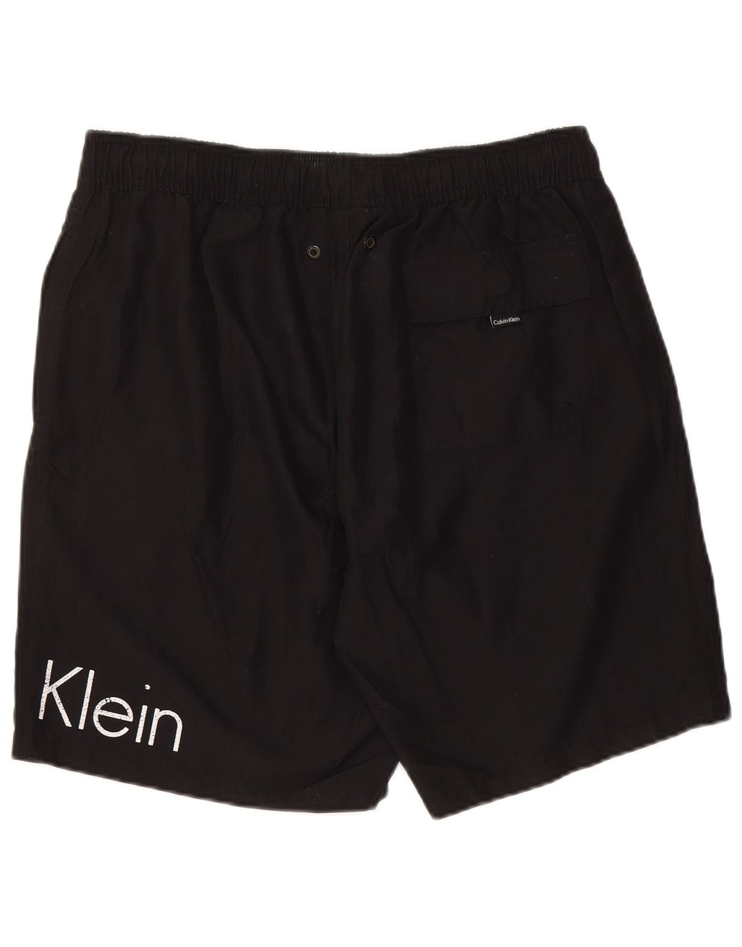 CALVIN KLEIN Mens Graphic Swimming Shorts Large Black Polyester