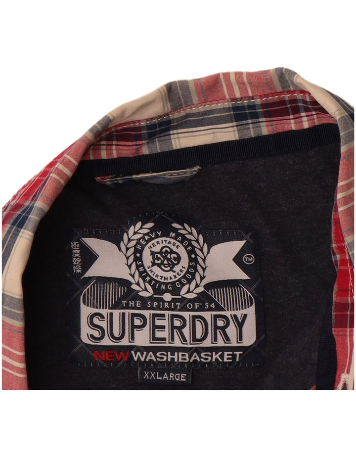 SUPERDRY Mens Shirt 2XL Red Check Cotton